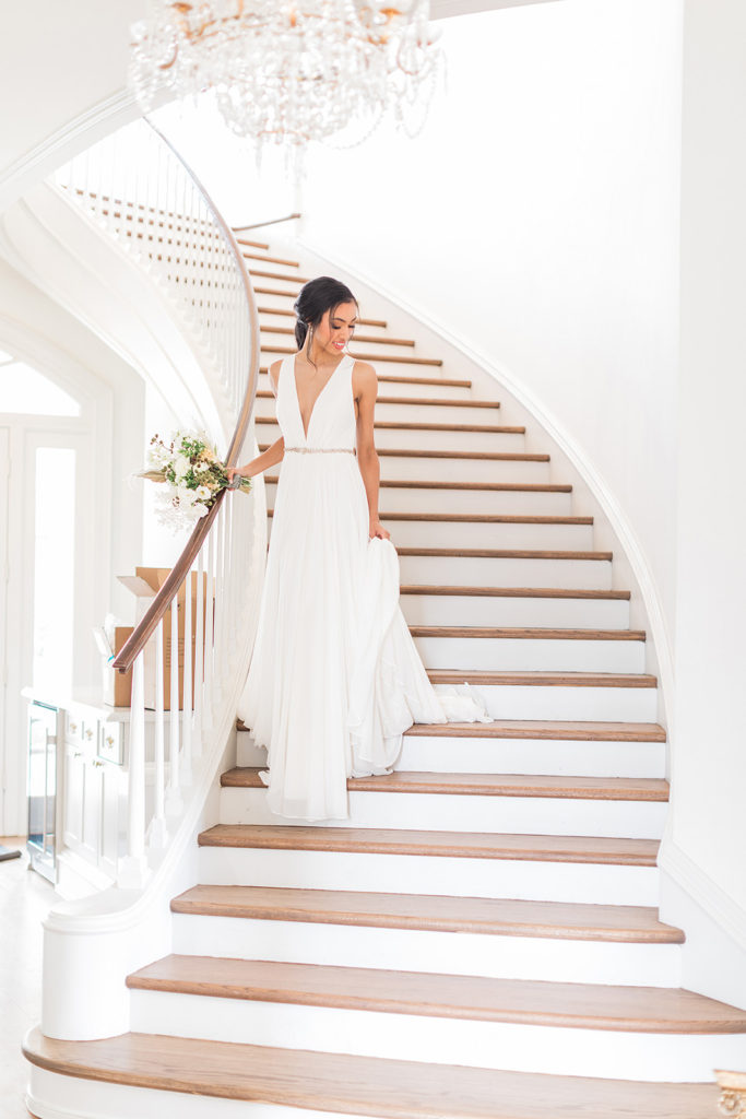 Bridal portraits on the stairs