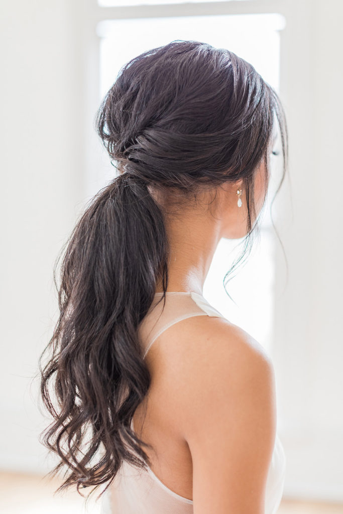 Bridal portraits - ponytail hairstyle